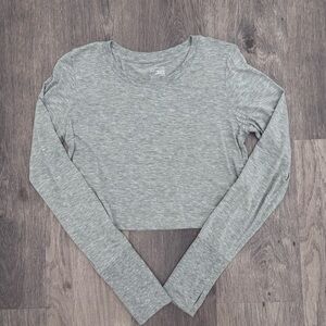 OFFLINE by Aerie Women's Heather Gray Long-Sleeve Cropped Top